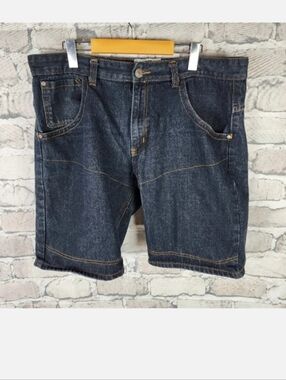 Vintage Mecca Denim Jorts Shorts  Y2K Dark Wash Streetwear Skater Size 38